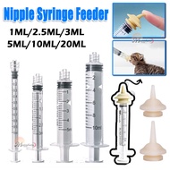 Pet Medicine Feeder 1/3/5/20ml Cat Tablet Injector Dog Spiral Silicone Nipple Milk Feeding Syringe S