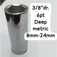 SATA 12401-12415 3/8" DRIVE X 6 POINT DEEP BOX SOCKET 6MM-22MM