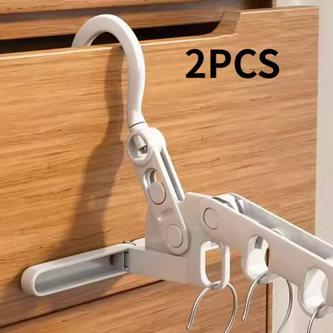 2PCS New Hotels Foldable Clothes Drying Rack Five-hole Multi-function Clothes Hook Angle Adjustable 