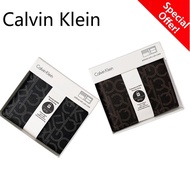 【Hot Stock】Calvin Klein_   CK Print Men's Wallets Fashion Men's Logo Bi Fold Wallet Gift Box Gift