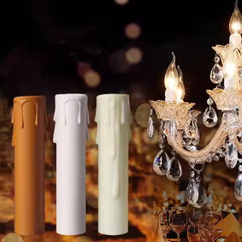 Candle Light Socket Covers E14 Candle Covers Sleeves Flame Retardant Vintage Style For Hotel Dining 