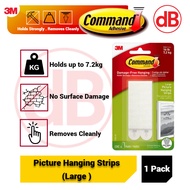 (White) 3M Command 17206 Large Picture Hanging Strips, (Black & White 7.2 kg)