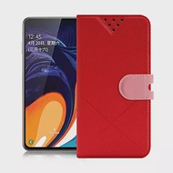 NISDA for Samsung Galaxy A60 風格磨砂支架皮套紅