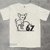 Chihuahua Peeing On 67 Shirt - Funny Six Seven Meme Parody Tee - Comfort Colors® Vintage Graphic T-S