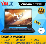ASUS TUF FX505D-VAL003T 15.6" FHD GAMING LAPTOP BLACK ( R7-3750H, 8GB, 512GB SSD, NV RTX2060 6GB, W10 ) FREE BAG