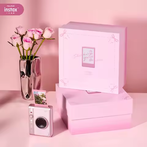 Instant Camera (Optional Instax Mini White Film 20/40 sheets) Original Instax Fujifilm Mini Evo Pink