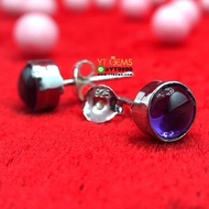ต่างหูอเมทิสต์ ต่างหูเงินแท้ พลอยอเมทิสต์ (CZ) YTG-6746