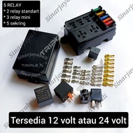 Relay box contains 5 relay boxes, relay house relays, 12v 24v 12volt 24volt triple x