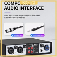 [Kokiya] 2 Audio Mixer Digital Mixer Durable Stable Transmission 48V Mixer DJ Mixer for PC Recording Voice