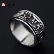 ♥Original Turnable Six-Character Mantra Vajra Vintage Thai Silver Ring Men's Jewelry silver 925 original ring for women rings men korean jewelry cincin lelaki cincin perempuan couple cincin emas korea 戒指