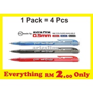 << Ready Stock >> Gsoft W2 Ball Pen 0.7mm Blue Black Red - ( 4 pcs / pack )