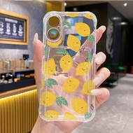 1pc Transparent White TPU Shockproof Lemon Pattern Phone Case Compatible With IPhone 6s 7 8 Plus X X