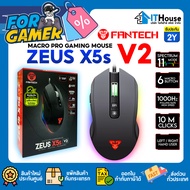 FANTECH GAMING ZEUS X5s V2 MACRO PRO GAMING เมาส์เกมมิ่งมาโคร 7 ปุ่ม โหมดไฟ RGB ปรับ DPI ได้ถึง 7 ระ
