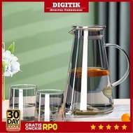 DIGITIK - GIANIXI 1.8L Heat Resistant Glass Water Jug with 2 Cups - GX18