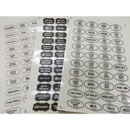 Sticker Label Dapur Kalis Air, Kitchen Sticker Label, White PP sticker waterproof sticker label kitc