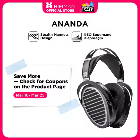 HIFIMAN Ananda Stealth Magnet Open-Back Over-Ear Full-Size Planar Magnetic Hi-Fi Headphones