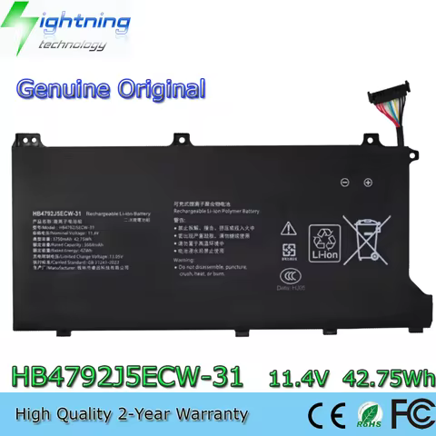 Original HB4792J5ECW-31 11.4V 42.75Wh Laptop Battery for Huawei MAGICBOOK 15 2021 I5 1135G7 BBR-WAH9