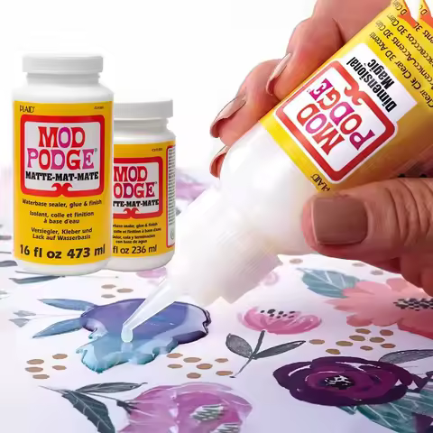 Mod Podge Matte gloss fluid painting glue board transfer dried flower seal Collage glue plaid USA Wo