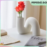 [mmise.sg] Pipe-shaped Ceramic Vase Boho Nordic Style Minimalist Modern Vase for Home Decor