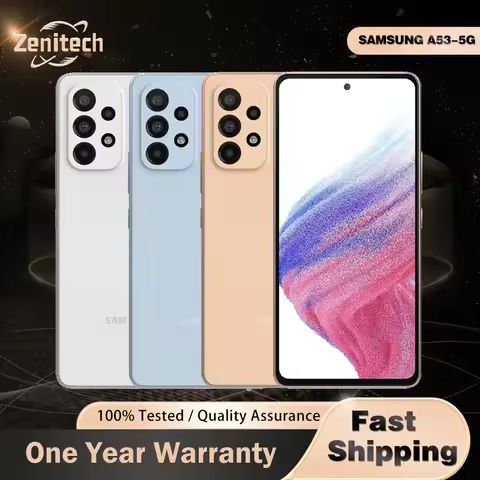 Original Samsung Galaxy A53 A536U 5G Mobile Phone 6.5" 6GB RAM 128GB ROM Fingerprint Quad Camera Oct