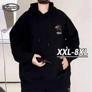 XXL-8XL Fat Man Fashion Plus Size Hoodie Men Casual Loose Long Sleeve Hooded Sweatshirt