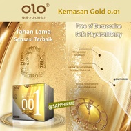 [1 Pcs GOLD] Termurah !!! 0.01 Paling Tipis Kuat Kondom Bergerigi Pemuas Istri OLO ORI / Kondom untu