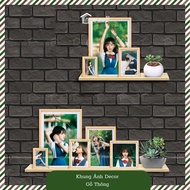 Dk Decor Wall Mounted Pine Wood Photo Frame - Super Sharp Photo Printing Included - Decorative Photo