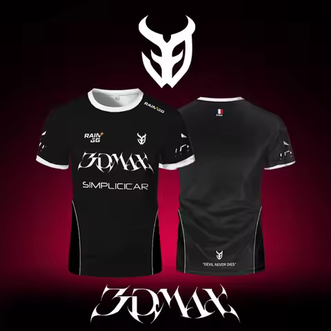 3DMAX Esports Team 2025 Uniforms CS2 Pro League Breathable Short-sleeved Training Jerseys Men's Spor