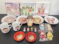 Fujiya Peko-chan Collectibles Coin Bank Christmas Plate Dish Key Holder Mascot Figurine Mug