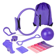 13Pcs/Set Yoga Fitness Kit with Pilates Ring Yoga Ring Ball Grip Socks Booty Band Figure 8 Resistanc