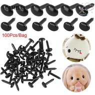 CAMELLI 100pcs/bag Stuffed Doll Eyes DIY Plastic Black 4X5MM/5X7MM Animals Noses Accessories