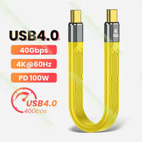 USB 4.0 Gen3 40Gbps Thunderbolt 3 Data Cable PD 100W 5A Fast Charging USB C to Type C Cable 4K@60Hz 