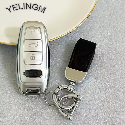 Quicksand Gold Car Key Case Cover Shell Fob for Audi A3 A4 B9 A6 A7 4K A8 C8 E-tron Q5 Q8 D5 SQ8 Pro