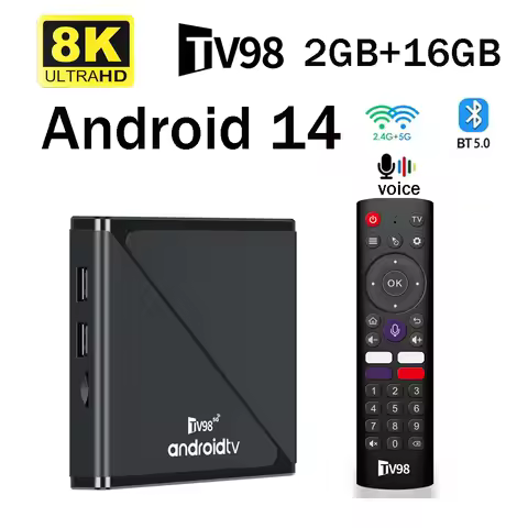 TV98 ATV PRO TV Box Android 14 2GB 16GB BT5.0 Smart TV Box HD 8K 4K Allwinner H313 Quad Core OTA WiF