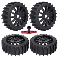 FriHobby Preglued RC 1/8 Paddle Tires and Wheels 17mm Hex fit Snow Sand Water for Arrma Typhon 6s 3s