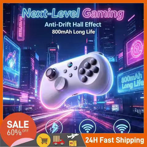 Y04 Hall Effect Joystick Fighting Game Controller Classic 6-Key Layout, Turbo & Macro Back Buttons, 