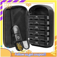 【W】Weekly Pill Organizer Case 3 Times One Day Portable Travel Pill Box 7 Days with Canvas Bag for Vitamins Medicine