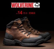 P134  US14 ,WOLVERINE 塑鋼頭防水工作靴,牛皮,大腳,大尺