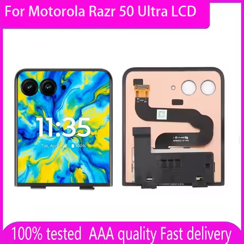 Second External AMOLED For Motorola Razr 50 Ultra LCD For Moto Razr 50 Ultra Display Touch Screen Di