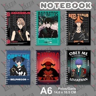 Obey Me Anime Notebook! Size A6 14.6x10.5 cm