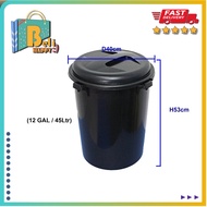Eagle 12GAL Black Pail With Cover/ Plastic Garbage Dustbin/ Utility Bin Pail With Lid/ Baldi Tong Sa