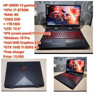 HP OMEN 15 Gaming Laptop*CPU: i7-8750M