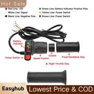 easyhub-my 36V/48V Right and Left Electric Bike Handlebar Throttle Grip with Battery Indicator Power