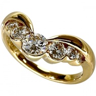 MONNICKENDAM Diamond Ring, Size 11, 0.61ct, K18 Gold, 4.8g, Women's [Used]