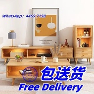 🔥免费送货-免安裝實木電視櫃 玻璃移門電視櫃 茶几 趟門茶桌 茶枱 地櫃 儲物櫃 日式電視櫃組合 包送貨