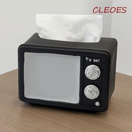 CLEOES Vintage TV Tissue Box Ornament, Anti Drop Cartoon Vintage TV Tissue Storage Box, Creative Dec