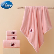 迪士尼（Disney）浴巾三件套毛巾洗脸巾柔棉强吸水速干儿童洗澡巾加大加厚男女通用 草莓熊(浴巾*1+毛巾*2)