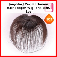 [anystar] Partial Human Hair Topper Wig, one size, 1pc / Korean Hair Topper / Lightweight Coverage b