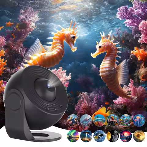 Ocean Starry Sky Projector Night Light 12 in 1 Animal Ocean Projector 360° Rotating Star Galaxy Proj