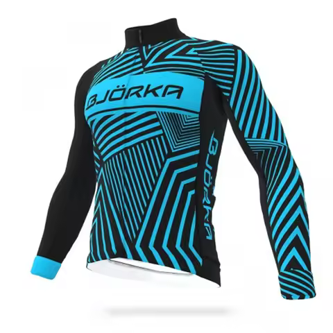 Bjorka Cycling Winter Long Sleeve Thermal Fleece Jerseys Corta Vento Masculino Jaqueta Motociclista 